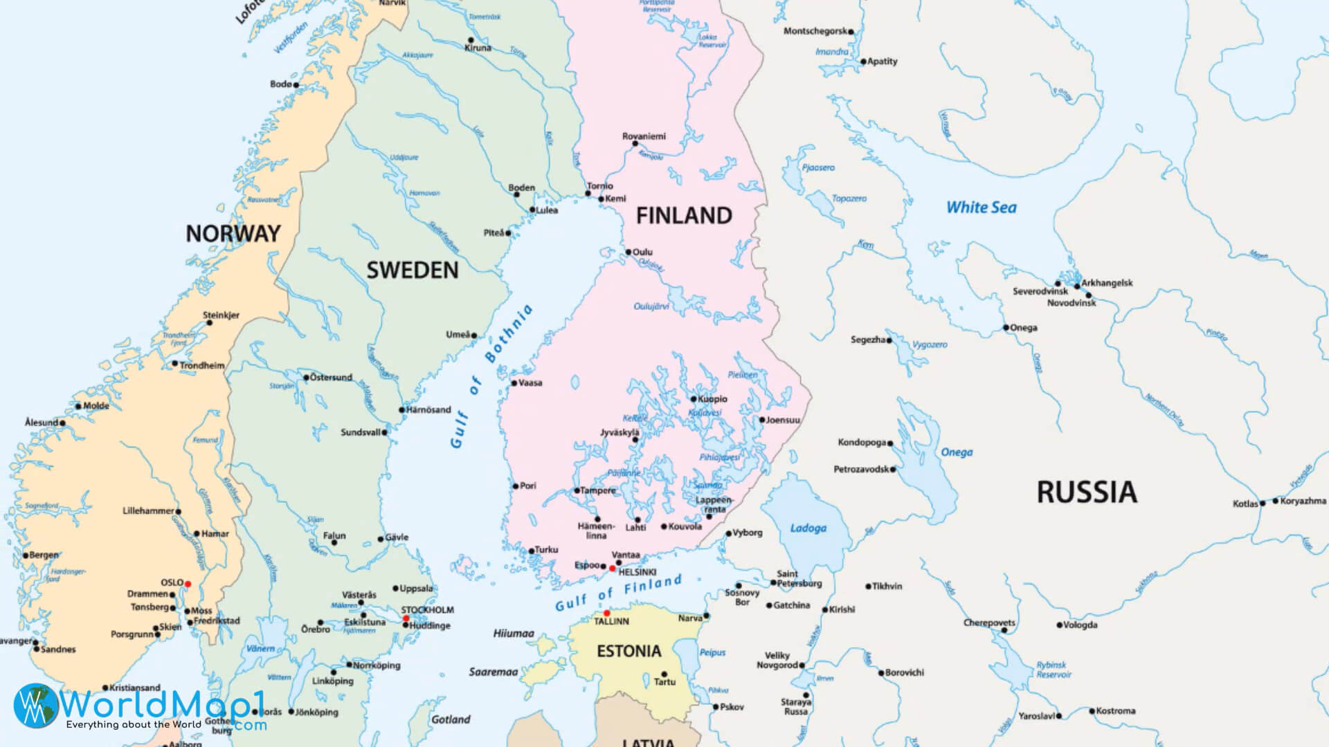 Norway Map in Scandinavia